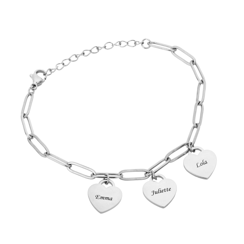 Personalisierbares Armband mit mehreren Herzen