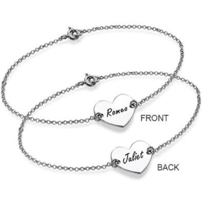 Personalisierbares Paar-Herz-Armband