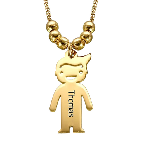 Personalisierte Halskette Kinder Mädchen Jungen Figur