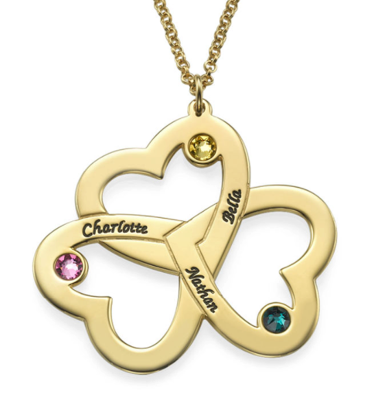 3 Herzen Personalisierbare Kette